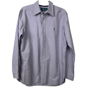 Ralph Lauren Blue Label Classic Fit Button Shirt Mens L Pony Oxford Cotton A15